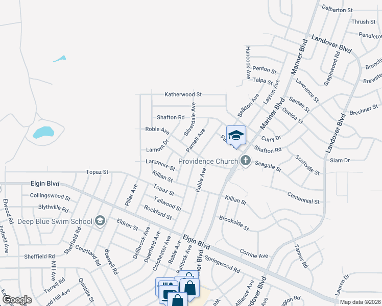 map of restaurants, bars, coffee shops, grocery stores, and more near 6024 Parnell Avenue in Spring Hill