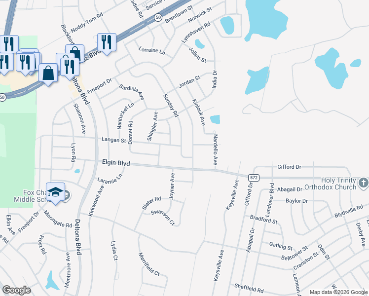 map of restaurants, bars, coffee shops, grocery stores, and more near 6628 Freeport Drive in Spring Hill