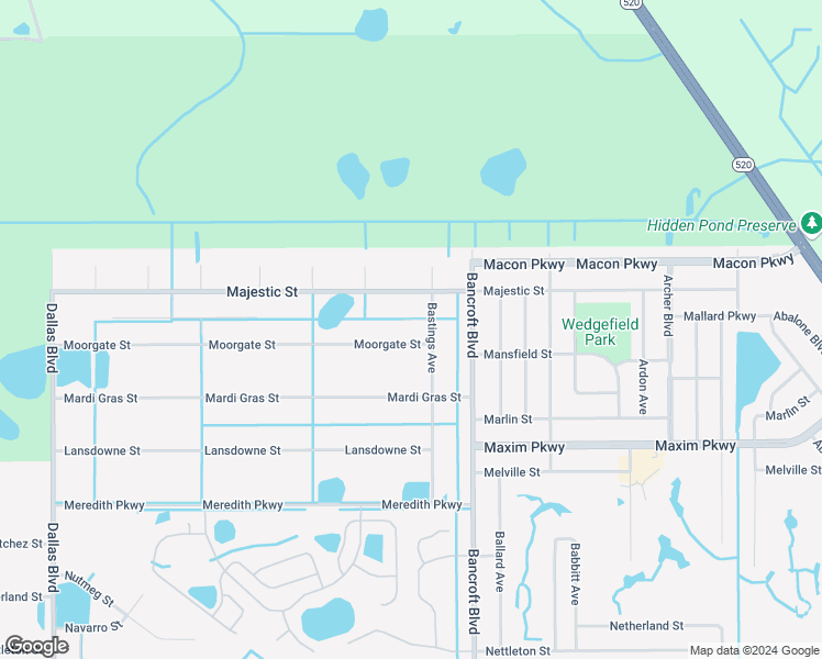 map of restaurants, bars, coffee shops, grocery stores, and more near 19913 Moorgate Street in Orlando