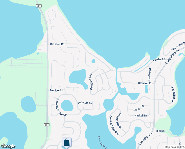 map of restaurants, bars, coffee shops, grocery stores, and more near 10838 Versailles Boulevard in Clermont