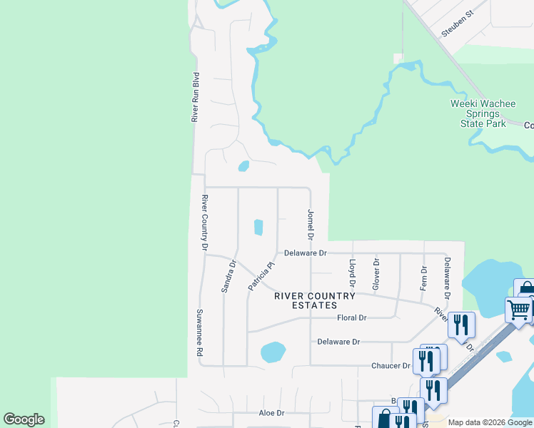 map of restaurants, bars, coffee shops, grocery stores, and more near 6067 Patricia Place in Spring Hill