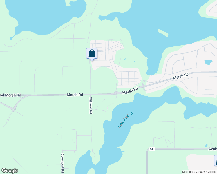 map of restaurants, bars, coffee shops, grocery stores, and more near 17309 Marsh Road in Winter Garden