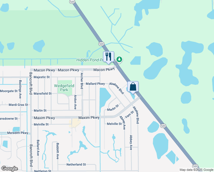 map of restaurants, bars, coffee shops, grocery stores, and more near 2214 Abney Avenue in Orlando