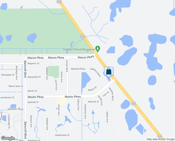map of restaurants, bars, coffee shops, grocery stores, and more near 2214 Abney Avenue in Orlando