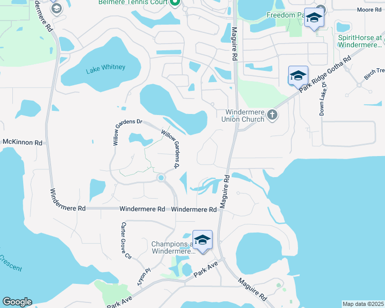 map of restaurants, bars, coffee shops, grocery stores, and more near 1223 Estancia Woods Loop in Windermere