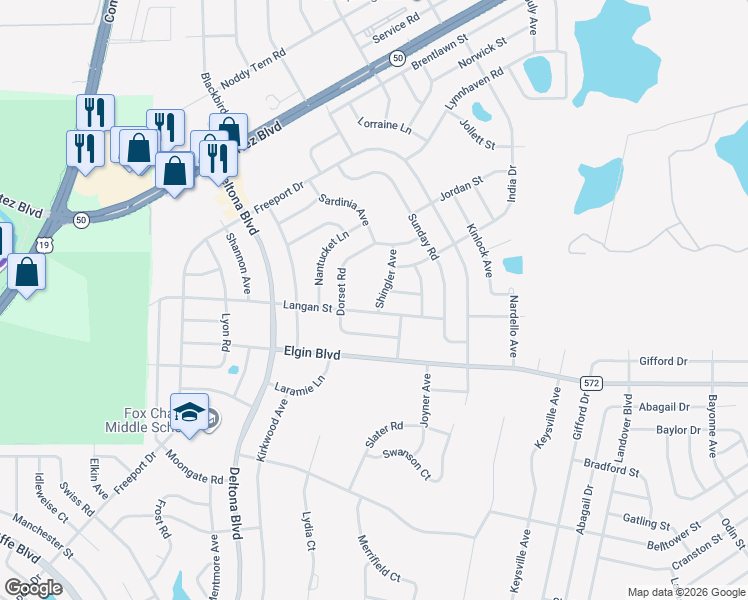 map of restaurants, bars, coffee shops, grocery stores, and more near 6063 Shingler Avenue in Spring Hill