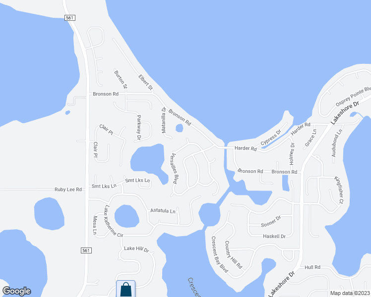 map of restaurants, bars, coffee shops, grocery stores, and more near 10902 Versailles Boulevard in Clermont