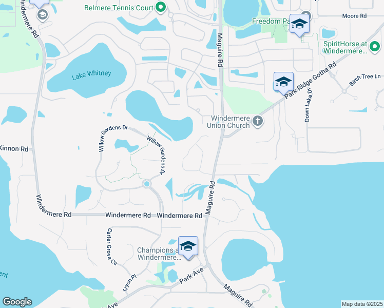 map of restaurants, bars, coffee shops, grocery stores, and more near 1223 Estancia Woods Loop in Windermere
