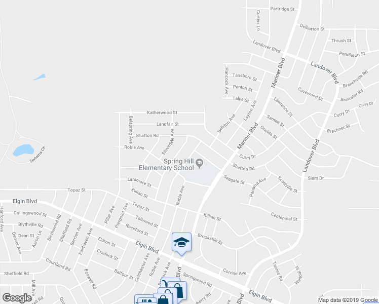 map of restaurants, bars, coffee shops, grocery stores, and more near 6079 Colchester Avenue in Spring Hill