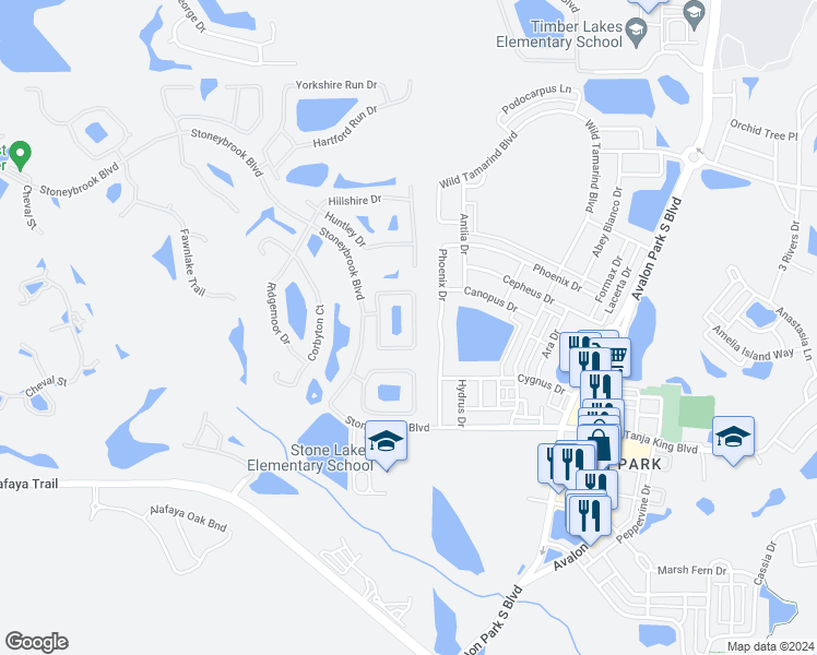 map of restaurants, bars, coffee shops, grocery stores, and more near 2662 Dover Glen Circle in Orlando