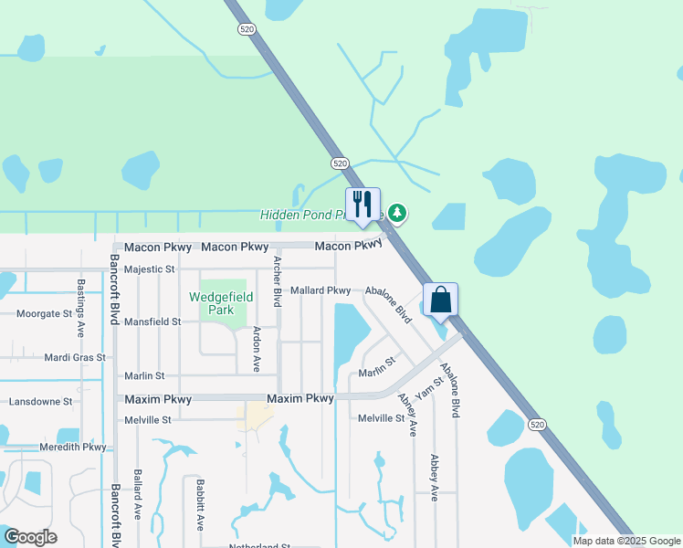 map of restaurants, bars, coffee shops, grocery stores, and more near 2133 Albion Avenue in Orlando