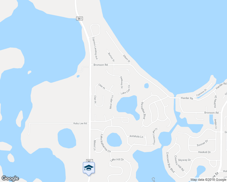 map of restaurants, bars, coffee shops, grocery stores, and more near 11851 Clair Place in Clermont