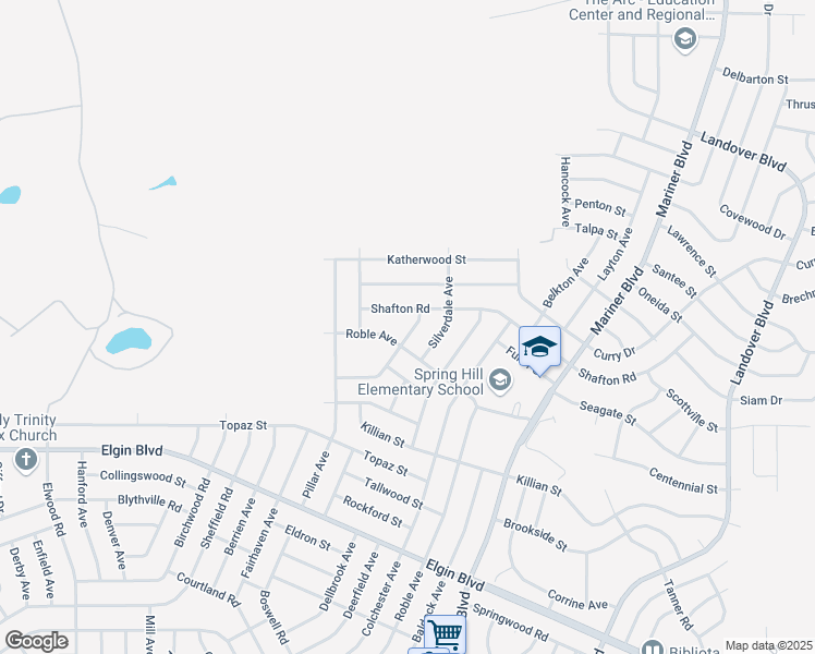 map of restaurants, bars, coffee shops, grocery stores, and more near 12203 Lamont Drive in Spring Hill
