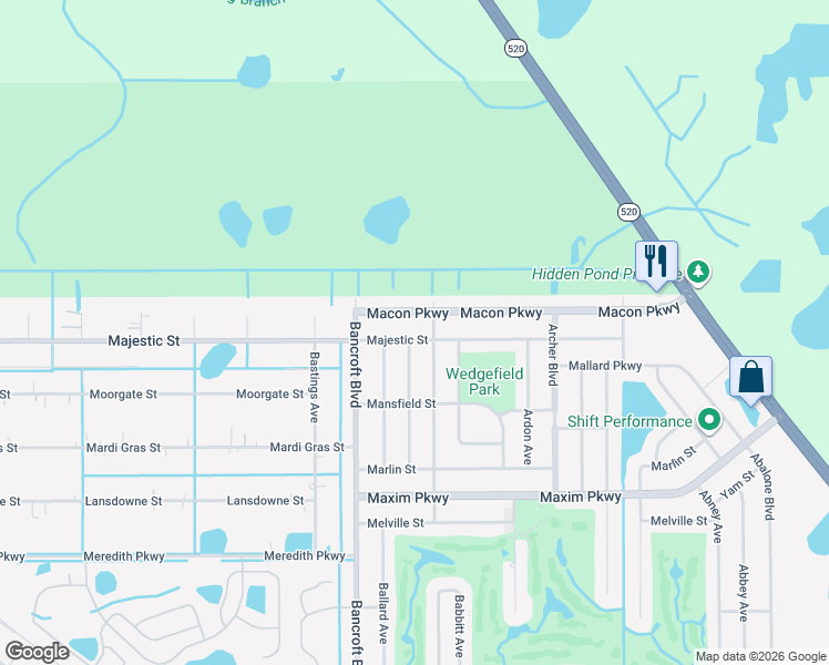 map of restaurants, bars, coffee shops, grocery stores, and more near 2209 Baker Avenue in Orlando