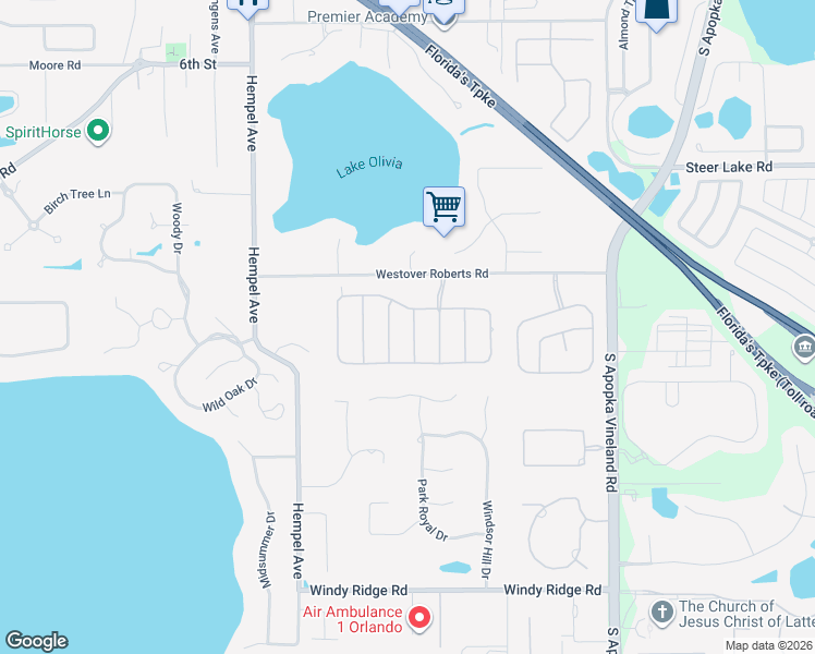 map of restaurants, bars, coffee shops, grocery stores, and more near 1916 Pamlynne Place in Windermere