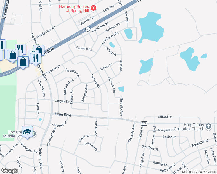 map of restaurants, bars, coffee shops, grocery stores, and more near 6527 Freeport Drive in Spring Hill