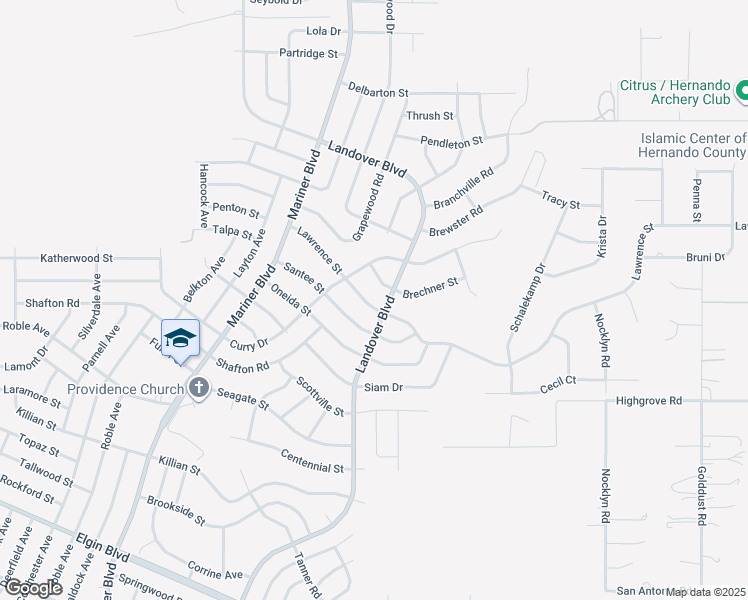 map of restaurants, bars, coffee shops, grocery stores, and more near 13112 Brechner Street in Spring Hill