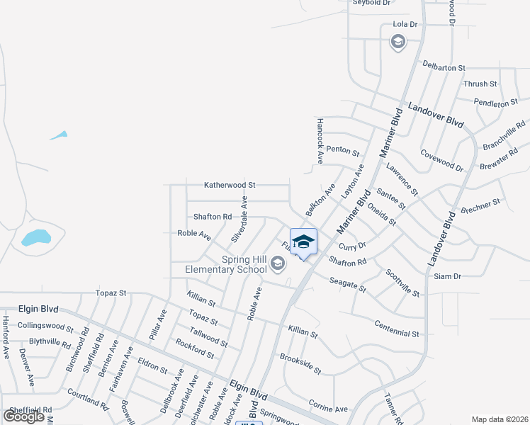 map of restaurants, bars, coffee shops, grocery stores, and more near 12264 Landfair Street in Spring Hill