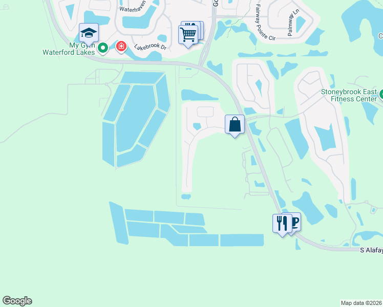 map of restaurants, bars, coffee shops, grocery stores, and more near 2116 Stone Abbey Boulevard in Orlando