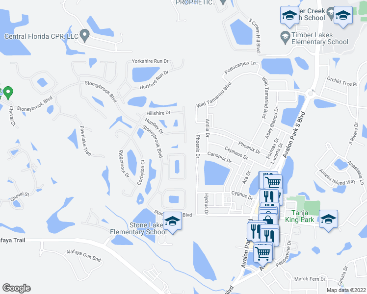 map of restaurants, bars, coffee shops, grocery stores, and more near 2524 Lockington Court in Orlando