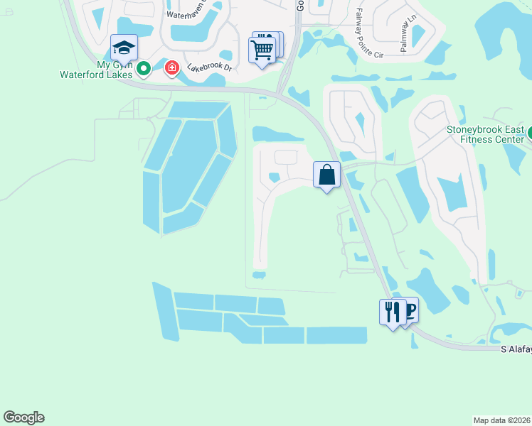 map of restaurants, bars, coffee shops, grocery stores, and more near 2120 Stone Abbey Boulevard in Orlando