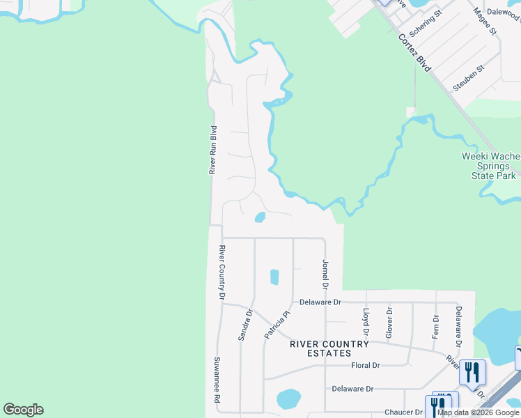 map of restaurants, bars, coffee shops, grocery stores, and more near 6104 Brightwaters Court in Spring Hill