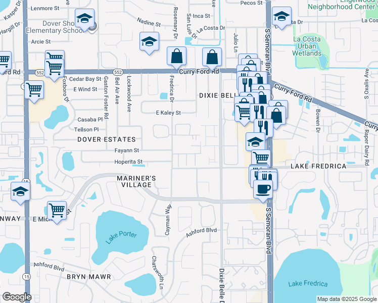 map of restaurants, bars, coffee shops, grocery stores, and more near 2209 Tipperary Court in Orlando