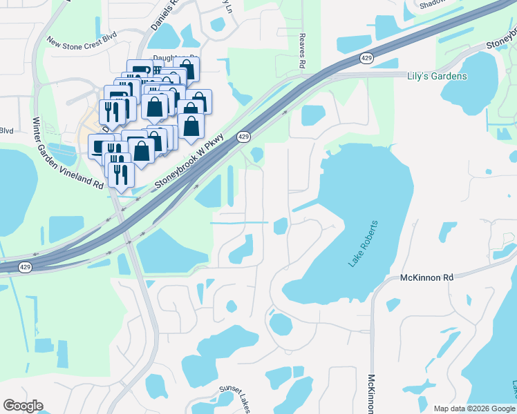 map of restaurants, bars, coffee shops, grocery stores, and more near 2052 Tillman Avenue in Winter Garden