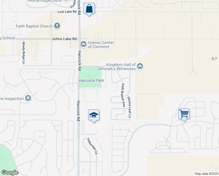 map of restaurants, bars, coffee shops, grocery stores, and more near 2810 White Magnolia Loop in Clermont