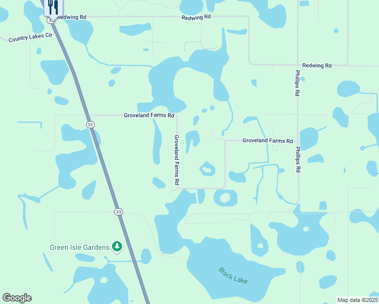 map of restaurants, bars, coffee shops, grocery stores, and more near 7139 Groveland Farms Road in Groveland