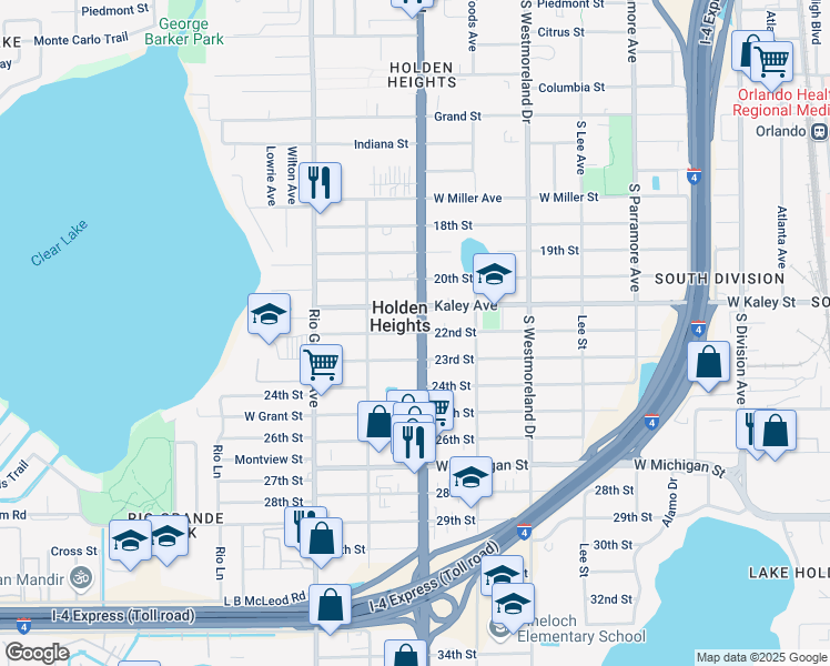 map of restaurants, bars, coffee shops, grocery stores, and more near in Orange County
