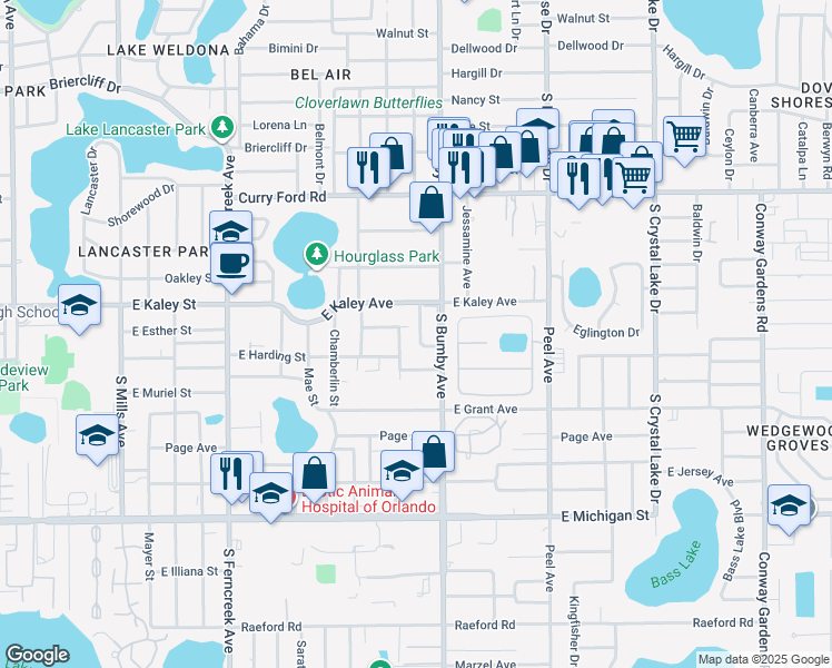 map of restaurants, bars, coffee shops, grocery stores, and more near 1944 Ranwill Court in Orlando