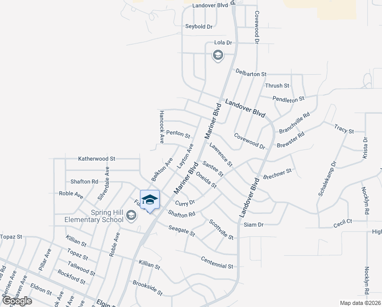 map of restaurants, bars, coffee shops, grocery stores, and more near 6200 Layton Avenue in Spring Hill