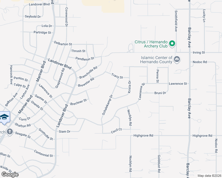 map of restaurants, bars, coffee shops, grocery stores, and more near 6169 Schalekamp Drive in Spring Hill