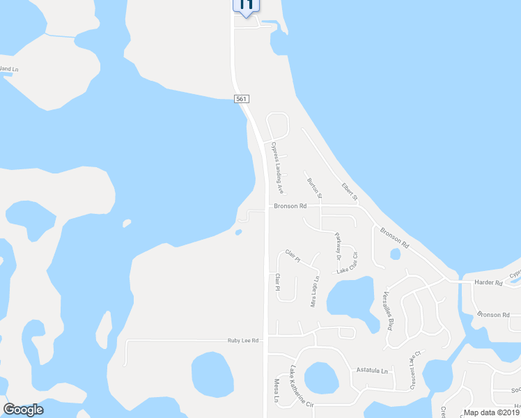 map of restaurants, bars, coffee shops, grocery stores, and more near 11831 County Road 561 in Clermont