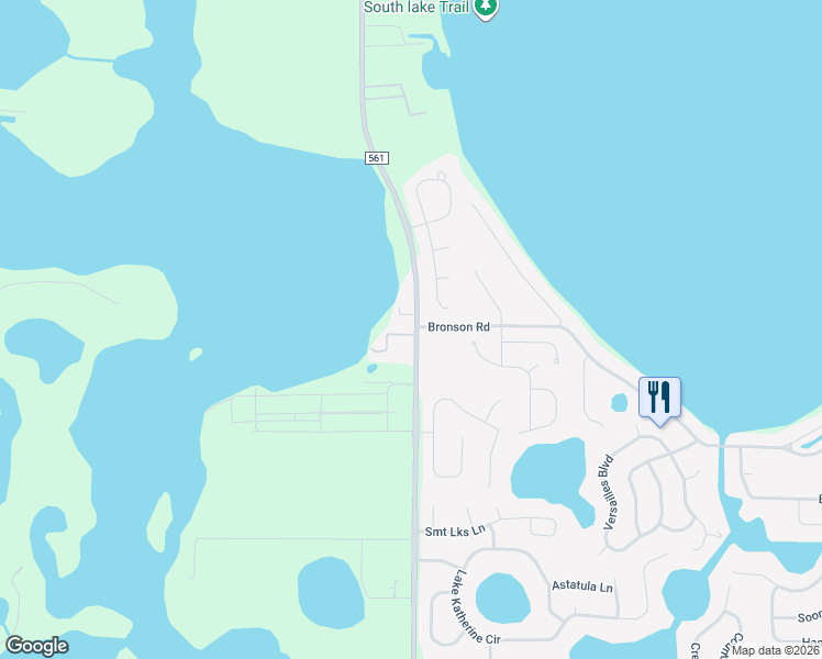map of restaurants, bars, coffee shops, grocery stores, and more near 11831 County Road 561 in Clermont