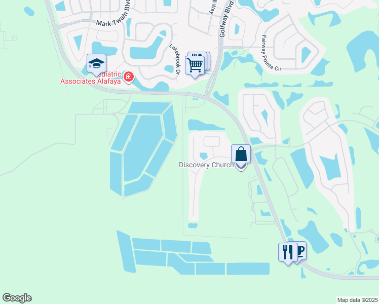 map of restaurants, bars, coffee shops, grocery stores, and more near 13322 Briar Forest Court in Orlando