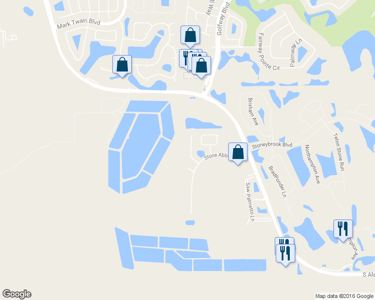 map of restaurants, bars, coffee shops, grocery stores, and more near 13322 Briar Forest Court in Orlando