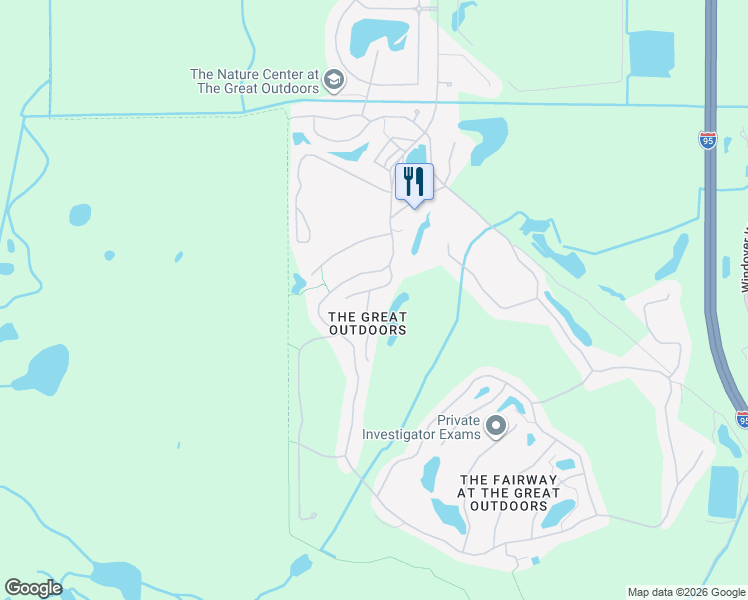 map of restaurants, bars, coffee shops, grocery stores, and more near 191 Coach Club Drive in Titusville