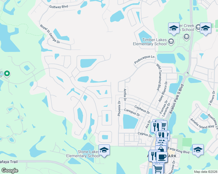 map of restaurants, bars, coffee shops, grocery stores, and more near 2212 Hillshire Drive in Orlando