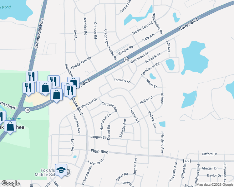 map of restaurants, bars, coffee shops, grocery stores, and more near 6328 Freeport Drive in Spring Hill