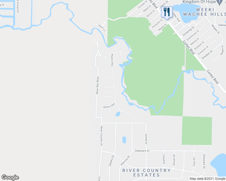 map of restaurants, bars, coffee shops, grocery stores, and more near 7264 Sylvan Glade Court in Weeki Wachee