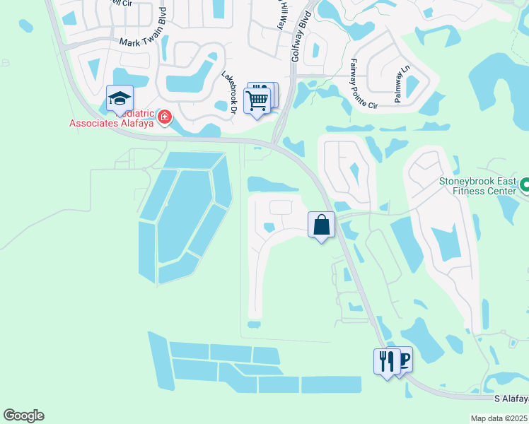 map of restaurants, bars, coffee shops, grocery stores, and more near 2147 Heathwood Circle in Orlando