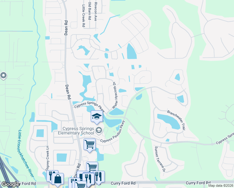 map of restaurants, bars, coffee shops, grocery stores, and more near 1854 Blue Fox Court in Orlando
