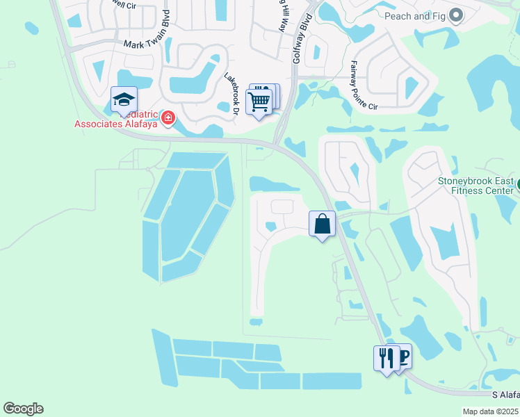 map of restaurants, bars, coffee shops, grocery stores, and more near 13322 Briar Forest Court in Orlando