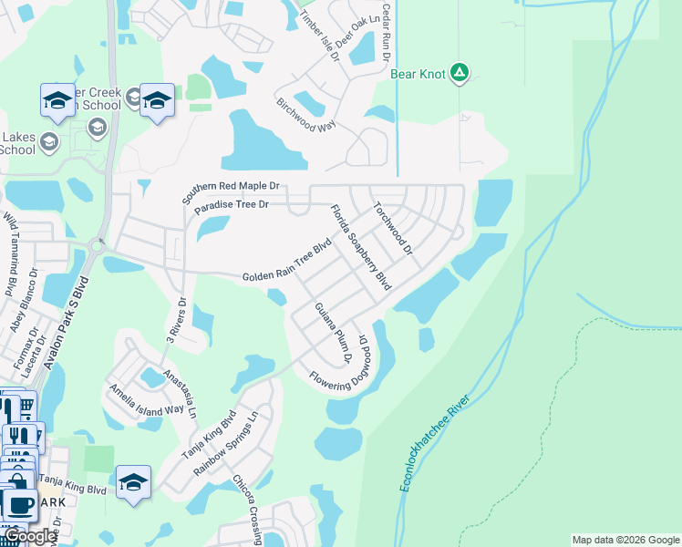 map of restaurants, bars, coffee shops, grocery stores, and more near 14485 Chinese Elm Drive in Orlando