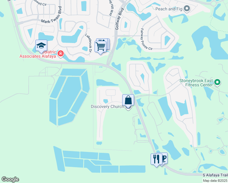 map of restaurants, bars, coffee shops, grocery stores, and more near 2286 Heathwood Circle in Orlando