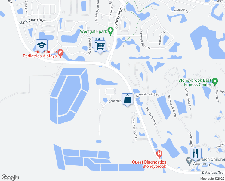 map of restaurants, bars, coffee shops, grocery stores, and more near 2286 Heathwood Circle in Orlando