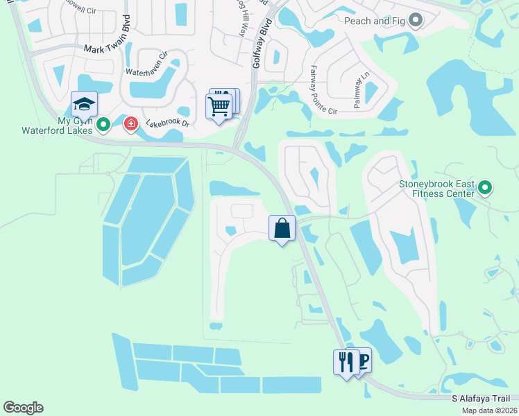 map of restaurants, bars, coffee shops, grocery stores, and more near 2249 Heathwood Circle in Orlando