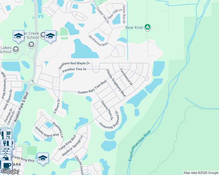 map of restaurants, bars, coffee shops, grocery stores, and more near 2148 Black Mangrove Drive in Orlando